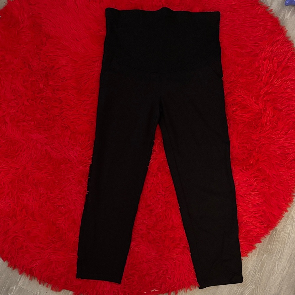 Black High-Waisted Maternity Pants